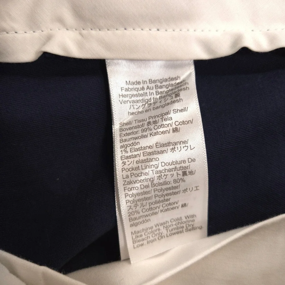 J Crew Flex Chino Shorts Mens 30 Navy Blue Stretch Twill 7